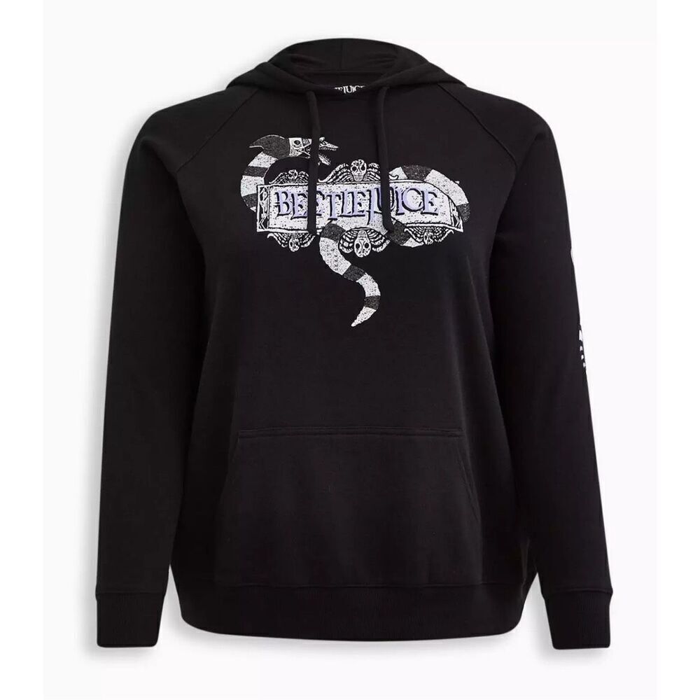 Torrid plus size 00 (L/XL) Beetlejuice novelty hooded sweatshirt- hoodie black